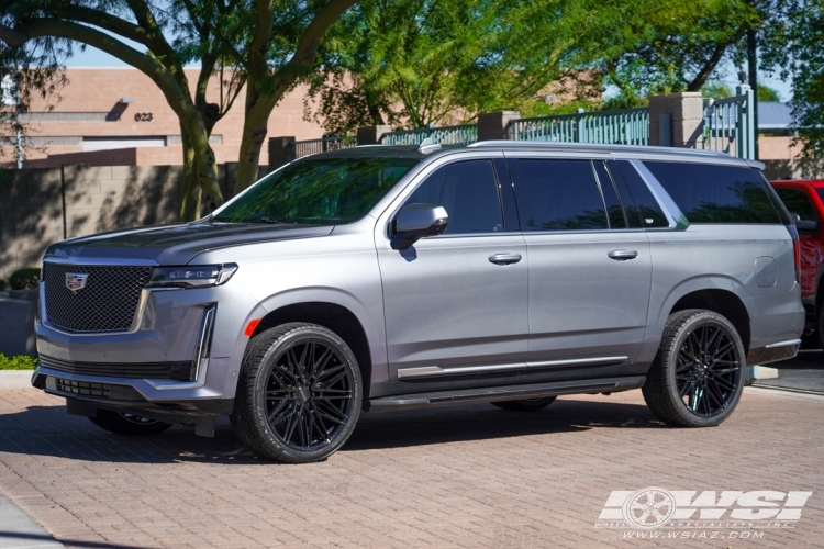 2021 Cadillac Escalade with 24" Vossen HF6-5 in Gloss Black wheels