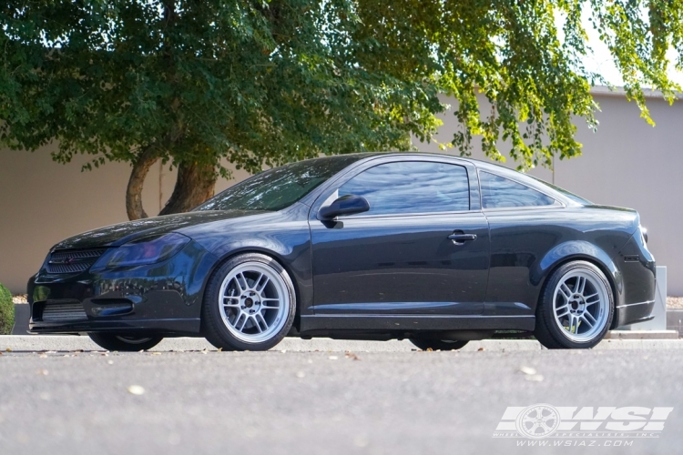 2009 Chevrolet Cobalt with 18" Enkei RPF1 in Gloss Silver wheels