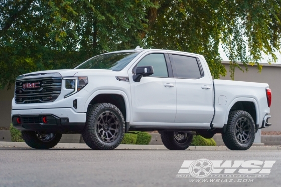 2022 GMC Sierra 1500 with 20" Black Rhino Rotor in Matte Gunmetal (Brushed Tinted Face) wheels