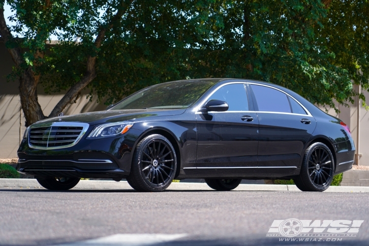 2020 Mercedes-Benz S-Class with 20" Asanti Black Label ABL-14 in Gloss Black wheels