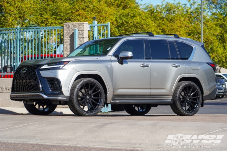 2023 Lexus LX with 24" Vossen HF6-1 in Gloss Black wheels