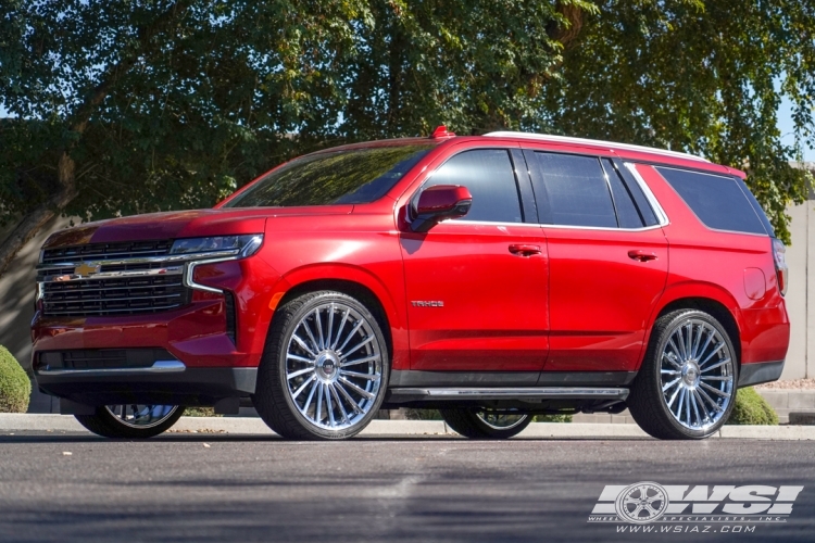 2022 Chevrolet Tahoe with 26" Koko Kuture URFA FF in Chrome (optional covered cap) wheels