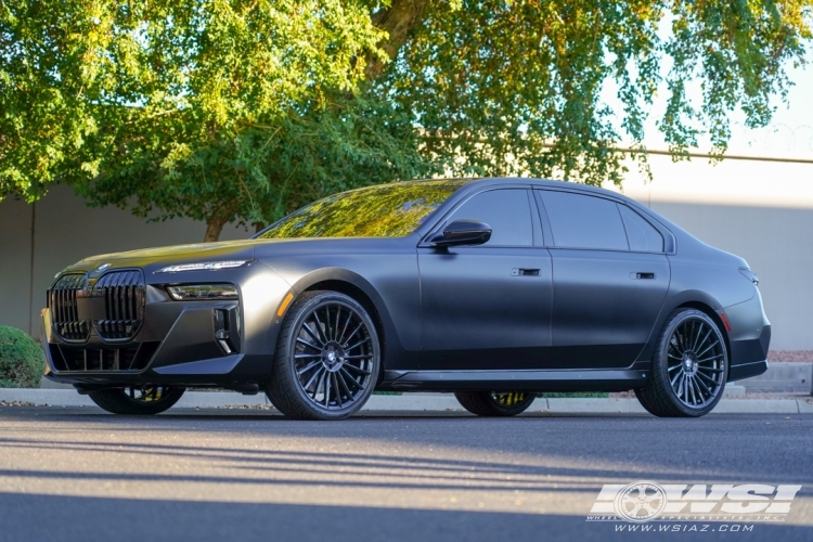 2023 BMW 7-Series with 22" Koko Kuture URFA FF in Gloss Black (optional covered cap) wheels