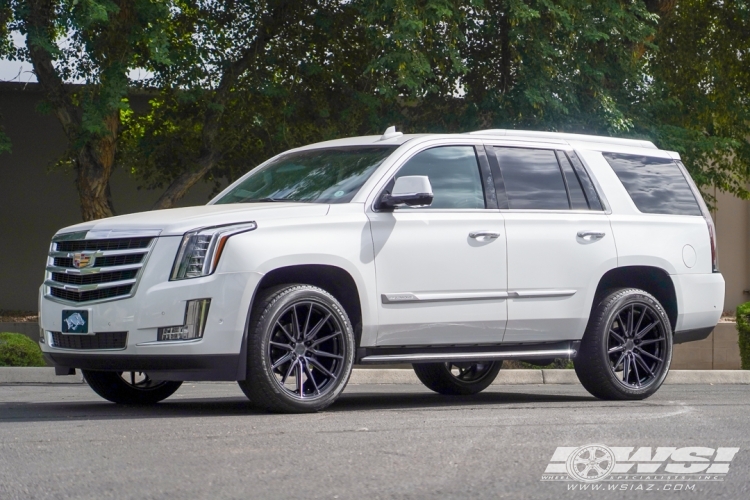 2020 Cadillac Escalade with 22" Vossen HF6-1 in Gloss Black Machined (Smoke Tint) wheels