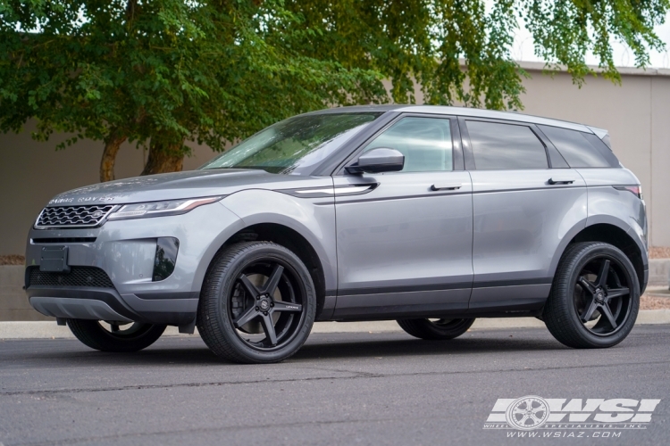 2020 Land Rover Range Rover Evoque with 22" Lexani Savage in Satin Black (Gloss Black Lip) wheels