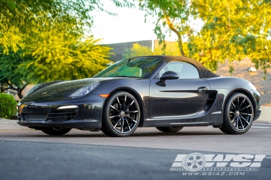 2016 Porsche Boxster with 20" Lexani CSS-15 in Gloss Black (Machined Tips) wheels