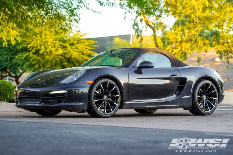 2016 Porsche Boxster with 20" Lexani CSS-15 in Gloss Black (Machined Tips) wheels