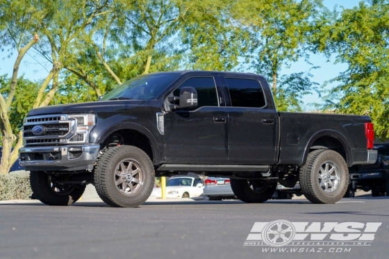 2022 Ford F-250 with 20" Hostile Off Road H109 Alpha in Chrome (Armor Plate) wheels