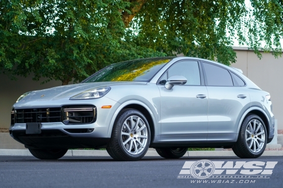 2021 Porsche Cayenne with 20" Victor Equipment Zehn in Hyper Silver wheels