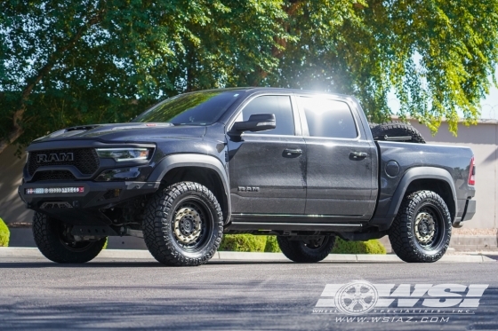 2022 Ram Pickup with 20" Black Rhino Arsenal in Desert Sand (On Black) wheels