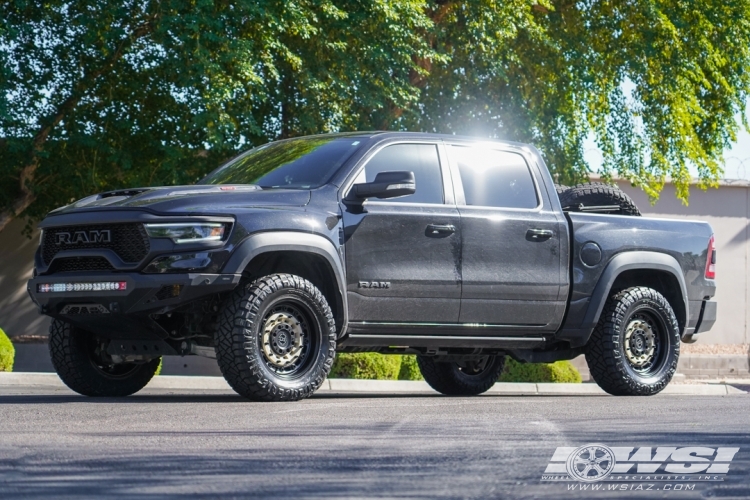 2022 Ram TRX with 20" Black Rhino Arsenal in Desert Sand (On Black) wheels