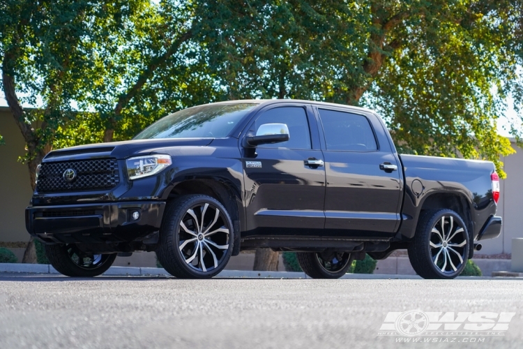 2021 Toyota Tundra with 24" Lexani Lust in Gloss Black Machined (Black Lip) wheels