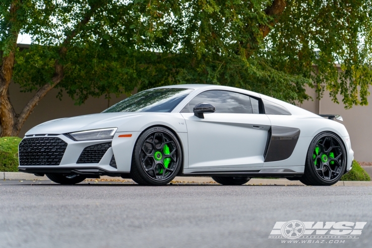 2020 Audi R8 with 20" Brixton Forged MW03 in Satin Black wheels