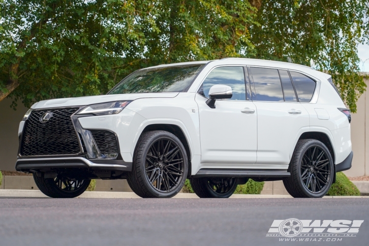 2023 Lexus LX with 24" Vossen HF6-5 in Gloss Black wheels