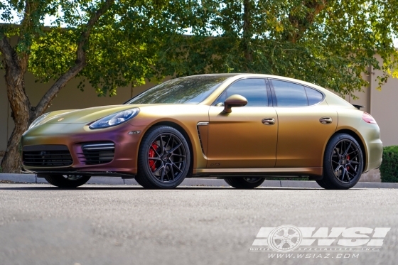 2015 Porsche Panamera with 20" Savini SVF06 in Gloss Black Machined (Double Dark Tint) wheels