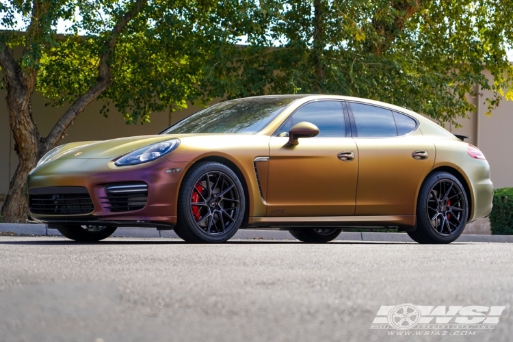 2015 Porsche Panamera with 20" Savini SVF06 in Gloss Black Machined (Double Dark Tint) wheels