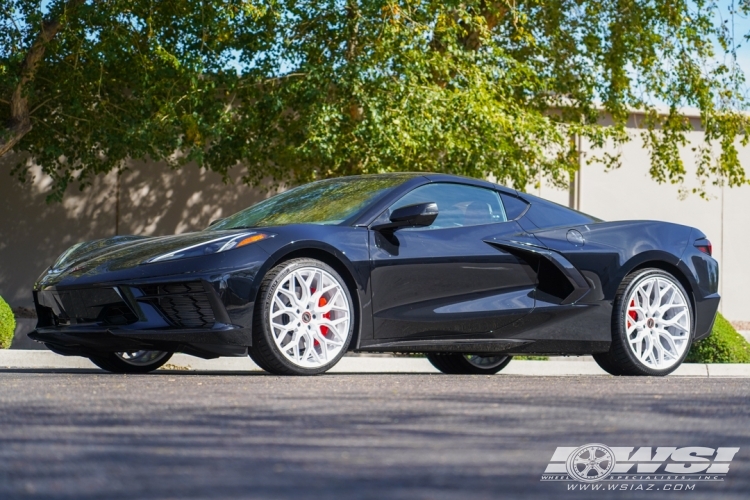 2023 Chevrolet Corvette with 20" Vossen HF-2 in Anthracite (Custom Finish) wheels