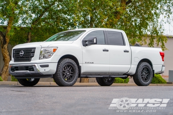 2023 Nissan Titan with 20" KMC KM544 Mesa in Satin Black wheels