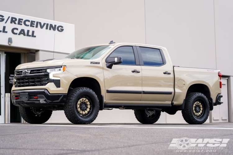 2023 Chevrolet Silverado 1500 with 20" Black Rhino Arsenal in Desert Sand (On Black) wheels