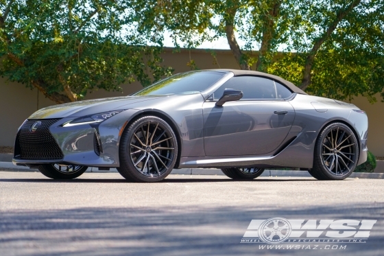 2023 Lexus LC with 22" Vossen HF-4T in Gloss Black Machined (Smoke Tint) wheels