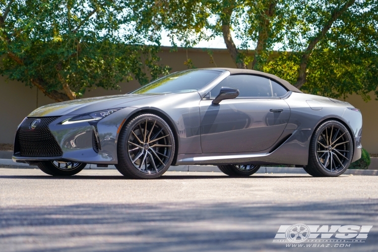 2023 Lexus LC with 22" Vossen HF-4T in Gloss Black Machined (Smoke Tint) wheels