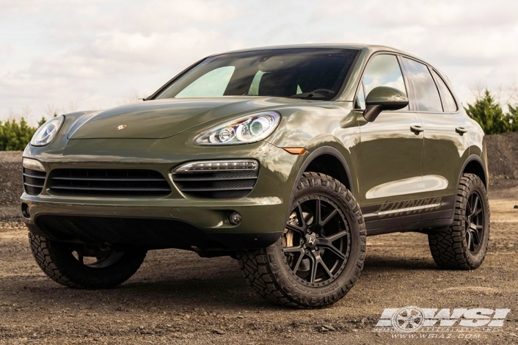 2014 Porsche Cayenne with 20" Mantra Knighthawk in Matte Black wheels