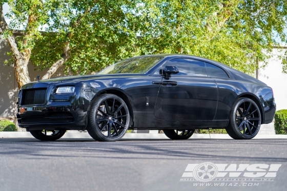 2019 Rolls-Royce Wraith with 24" Blaque Diamond BD-9 in Gloss Black wheels