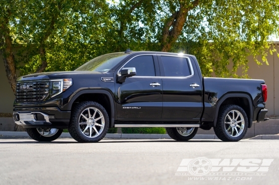 2023 GMC Sierra 1500 with 22" Status Mammoth in Chrome wheels