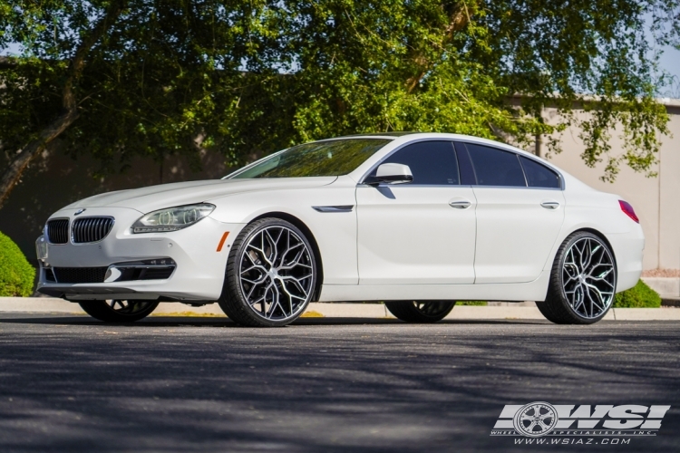 2014 BMW 6-Series with 22" Vossen HF-2 in Brushed Gloss Black wheels