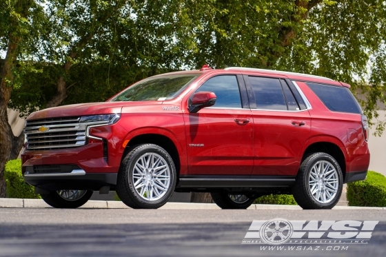 2023 Chevrolet Tahoe with 22" Vossen HF6-5 in Silver Polished wheels