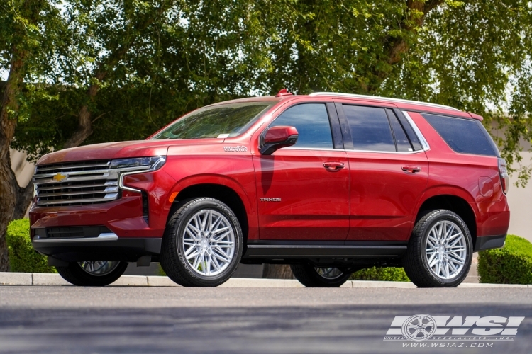 2023 Chevrolet Tahoe with 22" Vossen HF6-5 in Silver Polished wheels