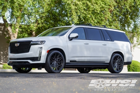 2022 Cadillac Escalade with 24" Vossen HF6-5 in Satin Black wheels