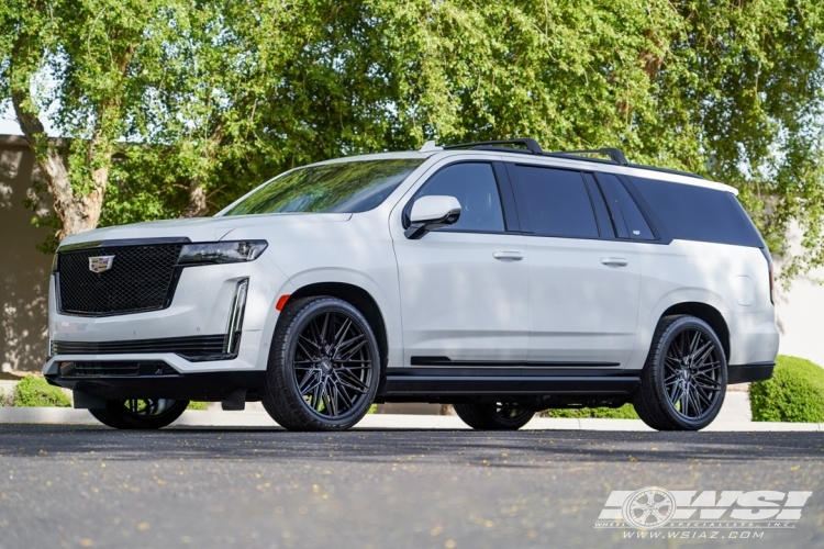 2022 Cadillac Escalade with 24" Vossen HF6-5 in Satin Black wheels