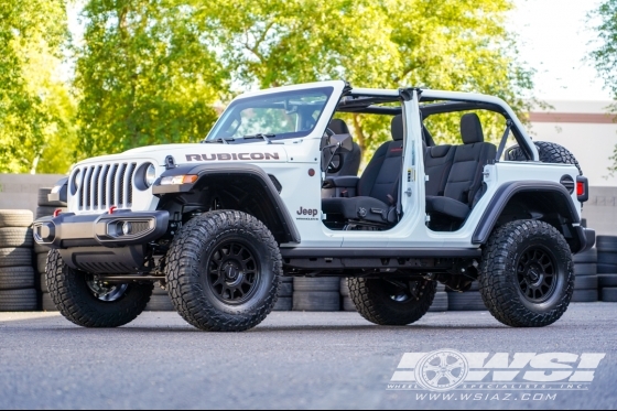 2023 Jeep Wrangler with 17" Method Race Wheels MR703 Bead Grip in Matte Black wheels