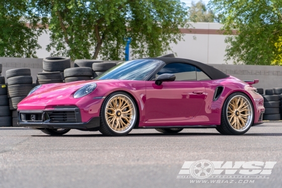 2023 Porsche 911 with 22" Avant Garde AGL67 in Champagne wheels