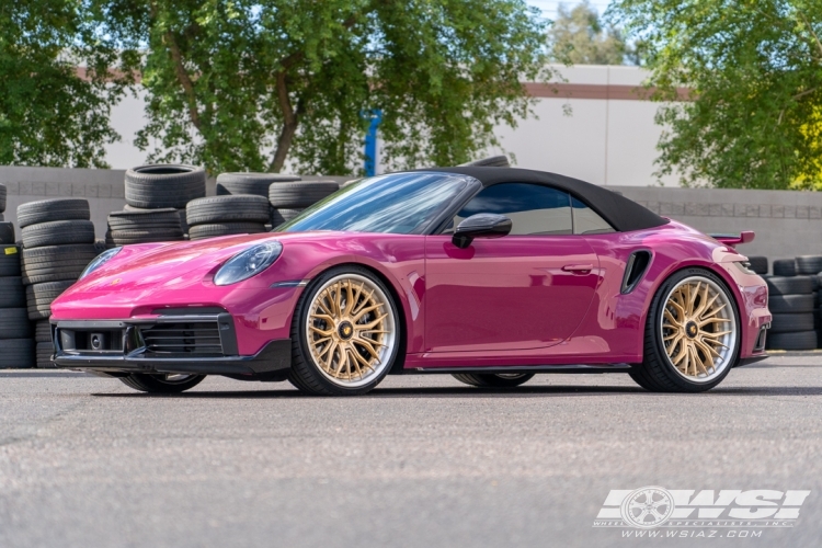 2023 Porsche 911 with 22" Avant Garde AGL67 in Champagne wheels