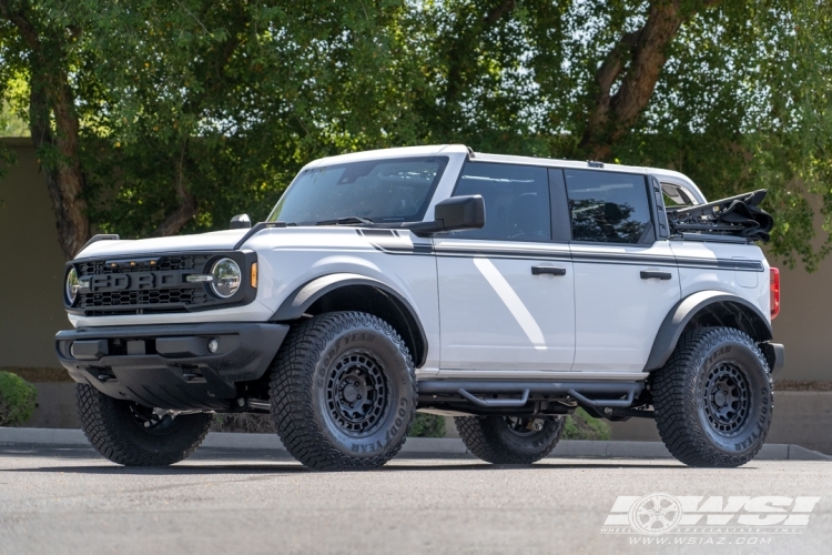 2023 Ford Bronco with 17" Black Rhino Chamber in Matte Black wheels