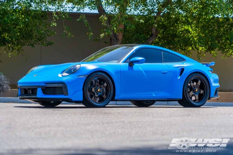 2022 Porsche 911 with 20" HRE 527S in Gloss Black wheels