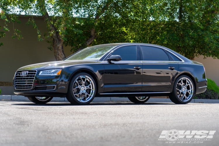 2016 Audi A8 with 22" Asanti Black Label ABL-37 in Chrome wheels