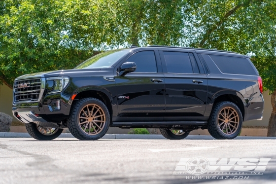 2023 GMC Yukon with 22" Ferrada FT1 in Brushed (Bronze Tint) wheels