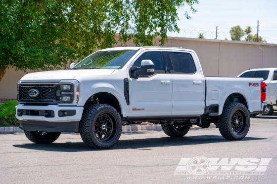 2023 Ford F-350 with 22" Hostile Off Road H124 Lunatic in Satin Black (Asphalt) wheels