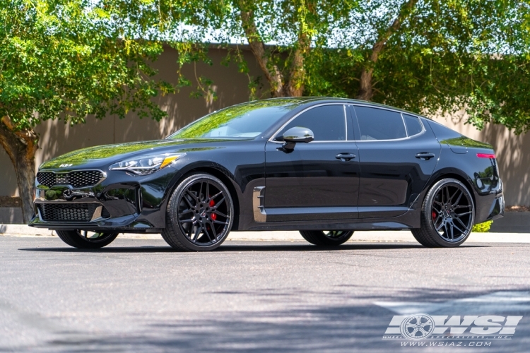 2023 Kia Stinger with 20" Giovanna Bogota in Gloss Black wheels