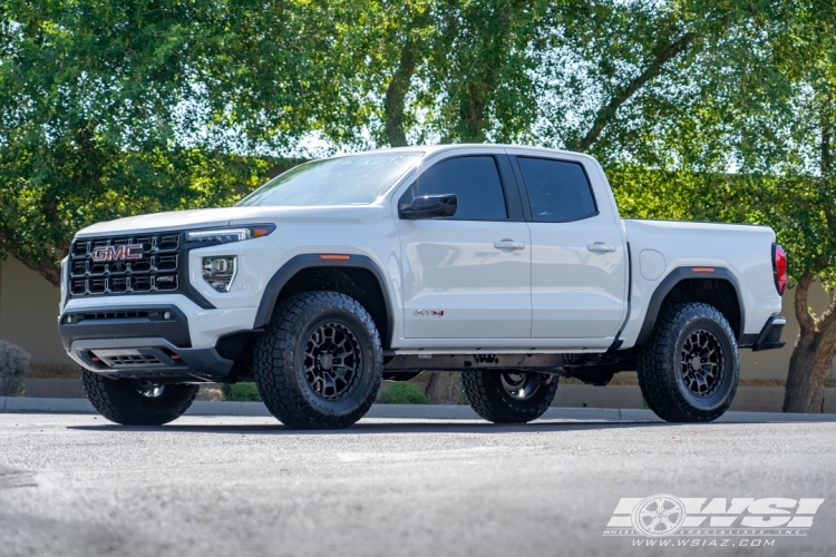 2023 GMC Canyon with 17" KMC KM718 Summit in Satin Black Machined (Dark Tint) wheels