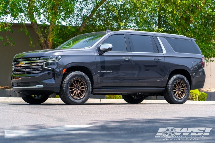 2023 Chevrolet Suburban with 20" Fuel Rebel 5 D681 in Matte Bronze wheels