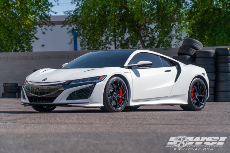 2021 Acura NSX with 20" Powder Coating Acura NSX in Gloss Black wheels