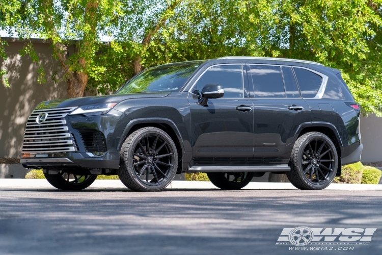 2023 Lexus LX with 24" Vossen HF6-1 in Gloss Black wheels