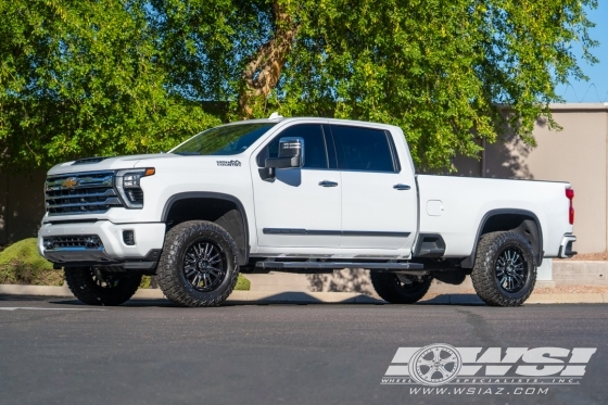 2024 Chevrolet Silverado 3500HD with 20" Fuel Clash D761 in Gloss Black (Milled Accents) wheels