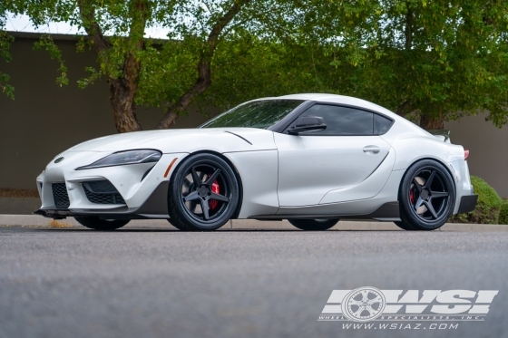 2022 Toyota Supra with 19" Ferrada FR3 in Matte Black (Gloss Black Lip) wheels