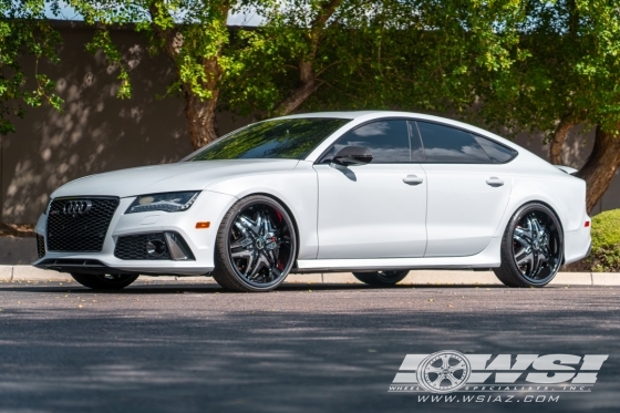 2014 Audi RS7 with 22" Diablo Elite in Gloss Black (Chrome Inserts) wheels