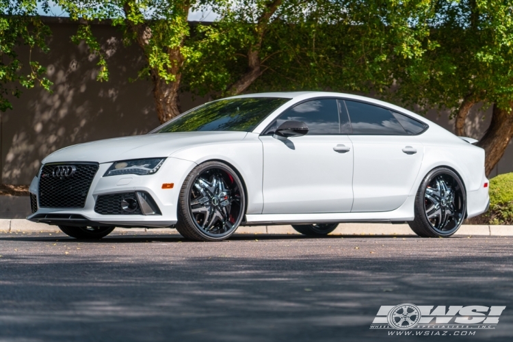 2014 Audi RS7 with 22" Diablo Elite in Gloss Black (Chrome Inserts) wheels